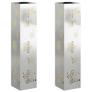 vidaXL Solenergi LED stibelys 2 stk. Varmhvit 18 x 18 x 80 cm