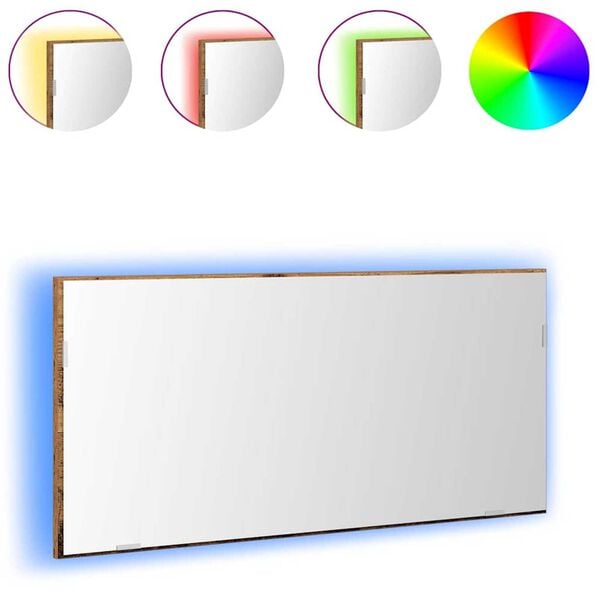 vidaXL Speil med speil Gammelt tre 80 x 37 cm Glass og konstruert tre