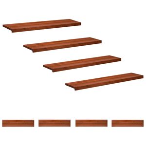 vidaXL Trappetrinn 8 stk. 110 x 25 x 2 cm Brun Massiv b&oslash;ketre