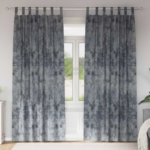 vidaXL Fl&oslash;yel Gardiner med gardiner 2 pcs S&oslash;lvgr&aring; 260 x 140 cm Fl&oslash;yel