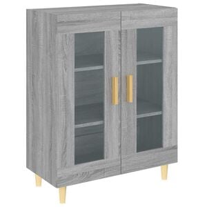 vidaXL Skjenk gr&aring; sonoma 69,5x34x90 cm konstruert tre