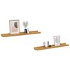 vidaXL Vegghylle med hylle 2 pcs Beige 60 x 9 x 3 cm Konstruert tre