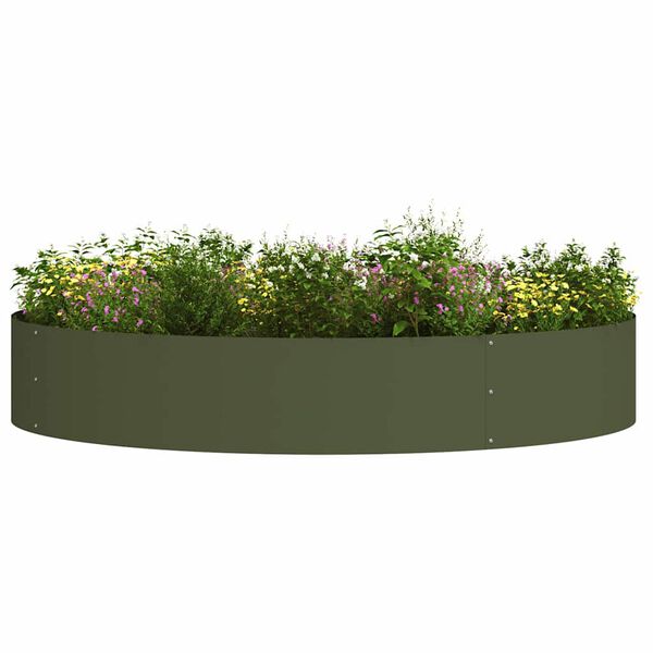 vidaXL Plante ring 5 pcs Olivengr&oslash;nn 120 x 120 x 20 cm Kaldvalsest&aring;l