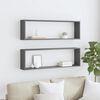 vidaXL Vegghyller kubeformet 2 stk gr&aring; 100x15x30 cm konstruert tre