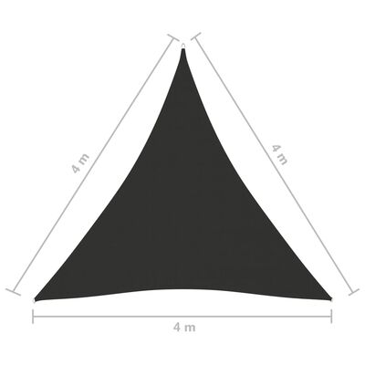 vidaXL Solseil oxfordstoff trekantet 4x4x4 m antrasitt