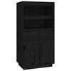 vidaXL Highboard svart 60x40x116,5 cm heltre furu