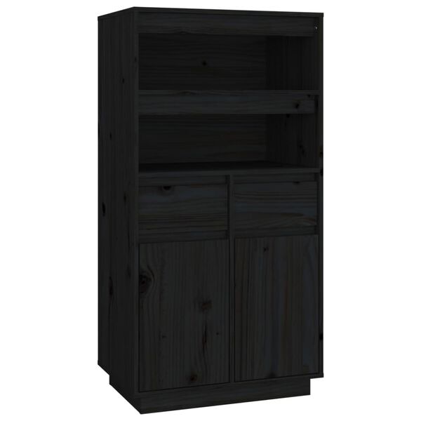 vidaXL Highboard svart 60x40x116,5 cm heltre furu