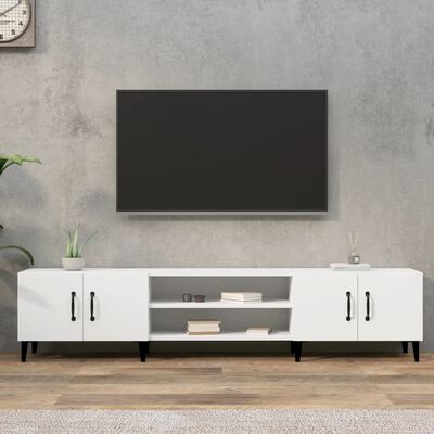 vidaXL TV-benk hvit 180x31,5x40 cm konstruert tre
