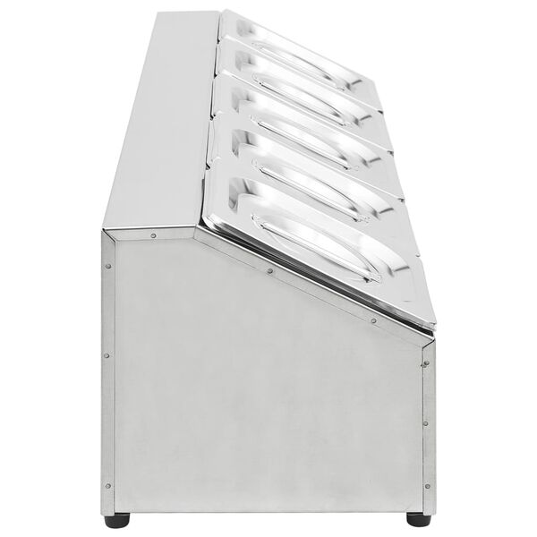 vidaXL GN-beholder med 5 GN 1/6 beholdere rustfritt st&aring;l
