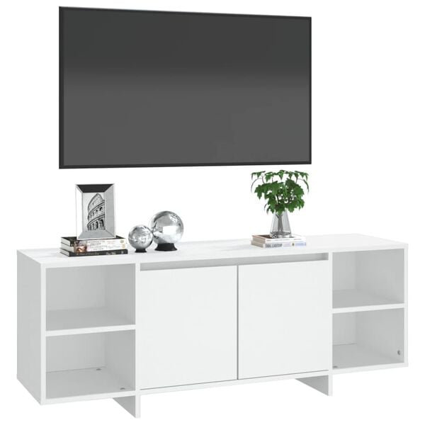 vidaXL TV-benk hvit 130x35x50 cm konstruert tre