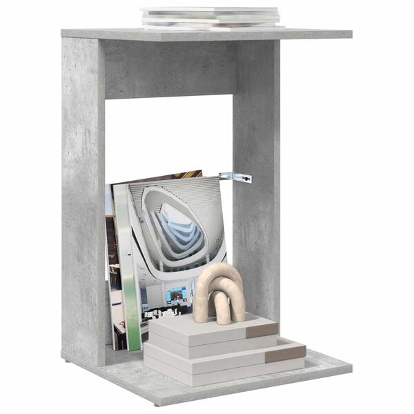 vidaXL Sidetabell Betonggr&aring; 40 x 38 x 62,5 cm Konstruert tre