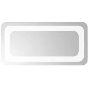 vidaXL LED Badevindu med speil Gjennomsiktig 40 x 20 cm herdet glass