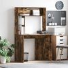 vidaXL Skrivebord med hylle Røkt eik 91 x 50 x 149 cm Konstruert tre