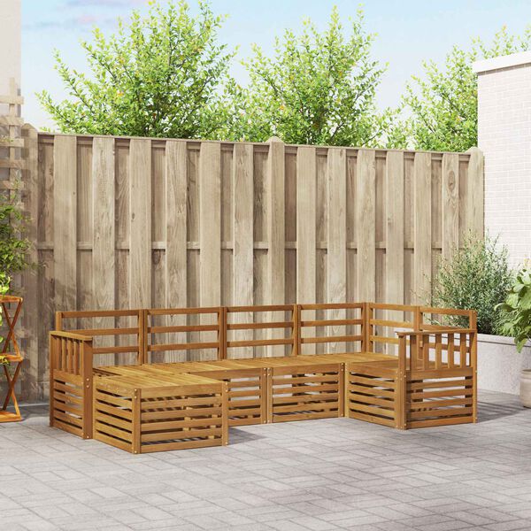 vidaXL Sofasett 6 pcs Naturlig Solid akasietre