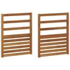 vidaXL Armlener 2 pcs Brun 59 x 4 x 73 cm Konstruert tre