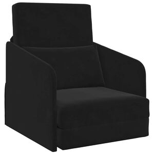 vidaXL Sammenleggbar Sofa seng Svart 65 x 80 x 83 cm Fl&oslash;yel
