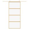 vidaXL Skyved&oslash;r gull 90x205 cm gjennomsiktig ESG glass og aluminium