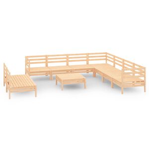 vidaXL Hagesofagruppe 10 deler heltre furu