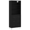 vidaXL Highboard svart 69,5x34x180 cm konstruert tre