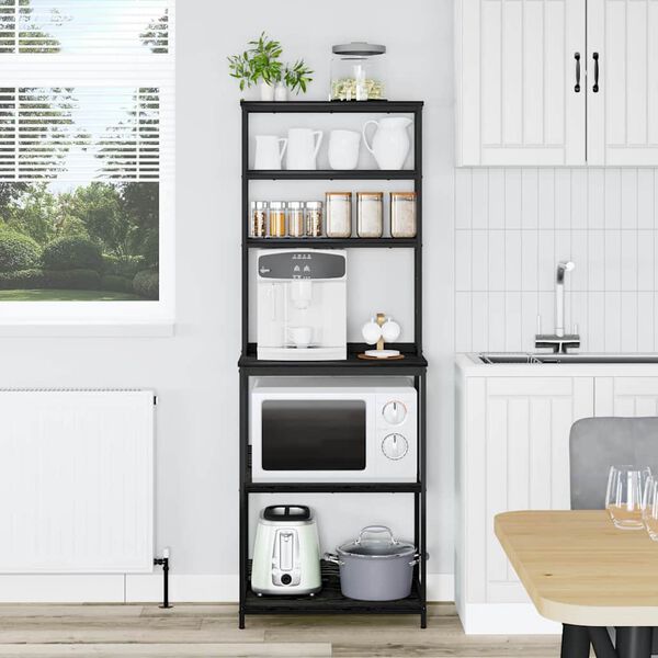 vidaXL Kj&oslash;kkenskap Svart Eik 60 x 40 x 168 cm Konstruert tre