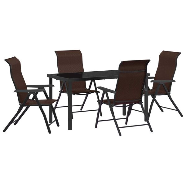 vidaXL Hage Spisegruppe 5 pcs Brun Poly rattan