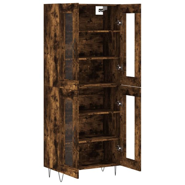vidaXL Highboard r&oslash;kt eik 69,5x34x180 cm konstruert tre