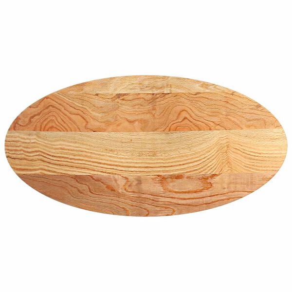 vidaXL Bordplate lysebrun 120x60x4 cm oval heltre eik