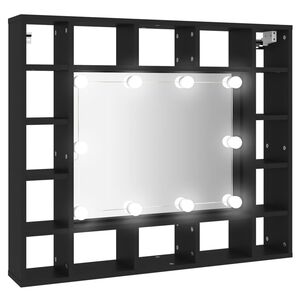 vidaXL LED Speilskap svart 91x15x76,5 cm