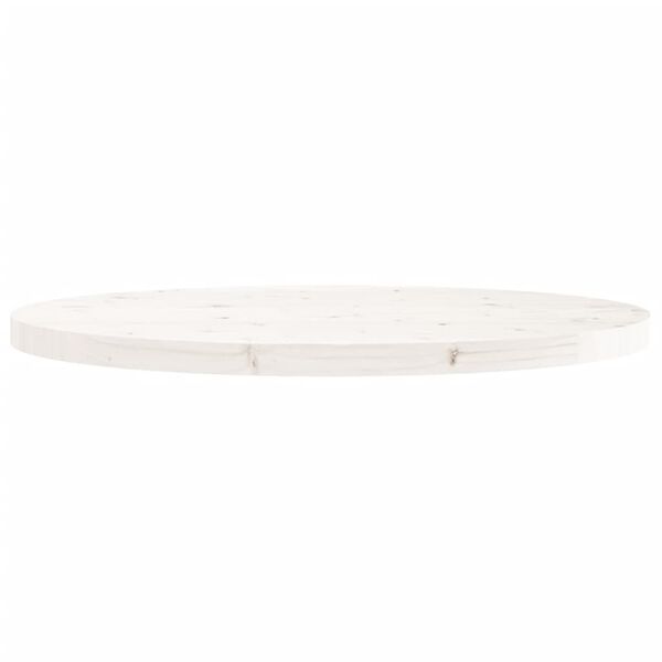 vidaXL Bordplate rund hvit &Oslash;90x3 cm heltre furu