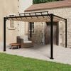 vidaXL Paviljong med lamelltak 3x3 m gr&aring;brun stoff og aluminium