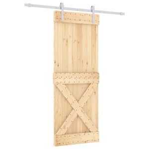 vidaXL Skyved&oslash;r Naturlig og Hvit 80 x 210 cm Massiv Furu Tre