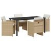 vidaXL Hage Spisegruppe 5 pcs Beige polyrotting