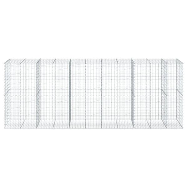 vidaXL Gabionkurv med deksel 550x100x200 cm galvanisert jern