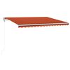 vidaXL Automatisk markise med vindsensor og LED 400x300cm oransje/brun