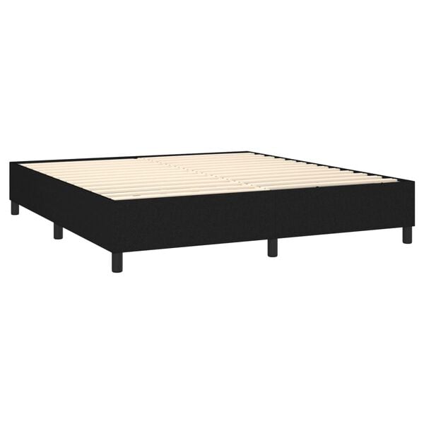 vidaXL Boxspring-sengeramme boksfjær svart 180x200 cm Super King stoff