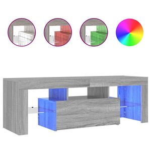 vidaXL TV-benk med LED-lys gr&aring; sonoma 120x35x40 cm