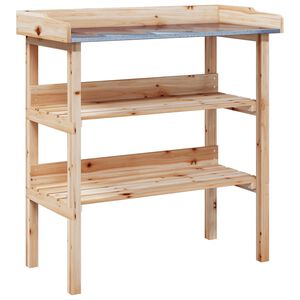 vidaXL Plantebord med hyller 78x38x82,5 cm heltre gran