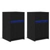 vidaXL LED Nattbordskap 2 stk. Svart eik 38 x 34 x 61 cm