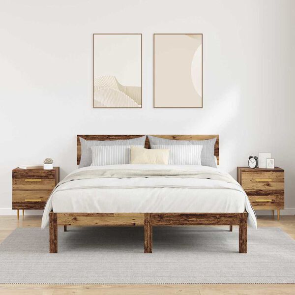 vidaXL Nattbordskap 2 pcs Gamle tre 40 x 35 x 47,5 cm Konstruert tre