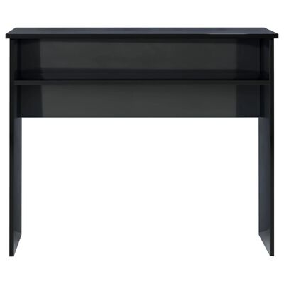vidaXL Skrivebord høyglans svart 90x50x74 cm sponplate