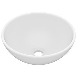 vidaXL Luksuri&oslash;s servant rund matt hvit 32,5x14 cm keramisk