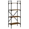 vidaXL Bokhylle 4 etasjer r&oslash;kt eik 56x31,5x138,5 cm konstruert tre