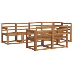 vidaXL Utend&oslash;rs sofa-sett 7 pcs Naturlig Solid akasietre