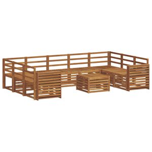 vidaXL Sofasett 10 pcs Naturlig Solid akasietre