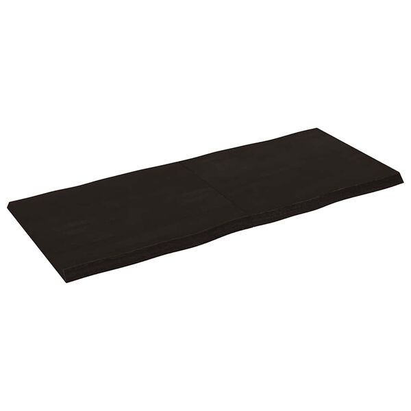vidaXL Bordplate m&oslash;rkebrun 140x60x(2-4)cm behandlet heltre naturlig