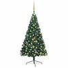 vidaXL Forh&aring;ndsbelyst kunstig halvt juletre med kulesett gr&oslash;nn 240 cm