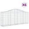 vidaXL Gabionkurver buede 6 stk 200x30x80/100 cm galvanisert jern
