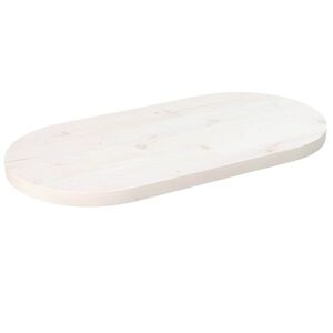 vidaXL Bordplate hvit 60x30x2,5 cm heltre furu oval