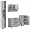 vidaXL Baderomsinnredningssett 4 pcs Gr&aring; Sonoma Ingeni&oslash;rtre og metall