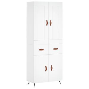 vidaXL Highboard hvit 69,5x34x180 cm konstruert tre